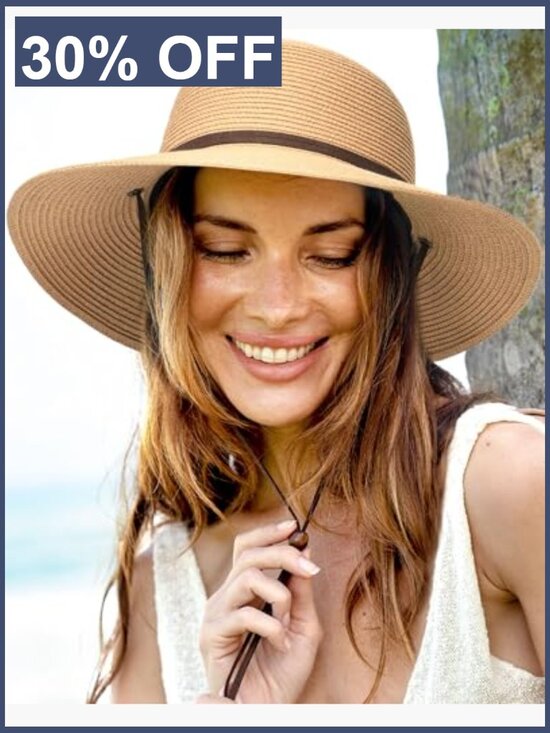 Wide Brim UPF 50+ Sun Hat with Adjustable Chin Strap Foldable